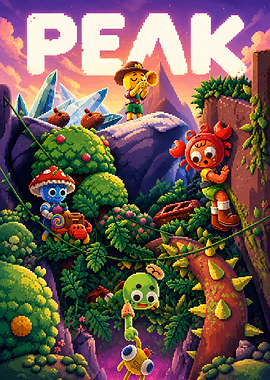 Peak Pixel Art Adventure Poster