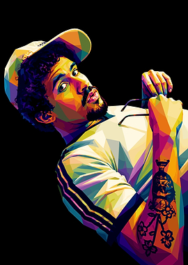 Low Poly Portrait of Bad Bunny