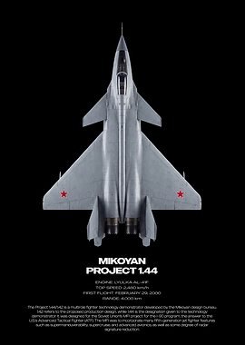 Mikoyan Project 1.44 Fighter Jet Poster