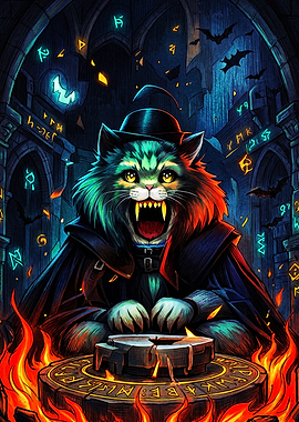 Vampire Cat Performing Dark Ritual