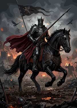 Dark Knight on Warhorse