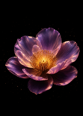 Glowing Purple and Gold Flower