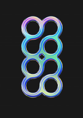 Iridescent Abstract Geometric Link Pattern