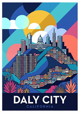 Daly City California Travel Poster