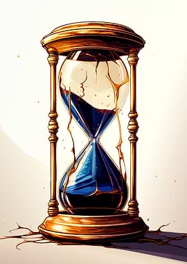 Surreal Melting Hourglass Illustration