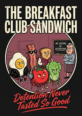 The Breakfast Club Sandwich Parody Art