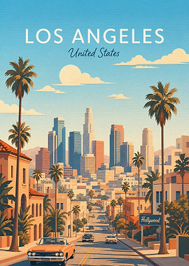 Vintage Los Angeles Travel Poster