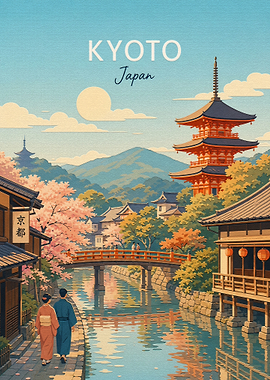 Kyoto Japan Travel Poster