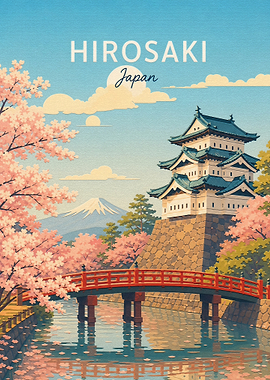 Hirosaki Japan Travel Poster