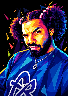 Low Poly Portrait of Drake