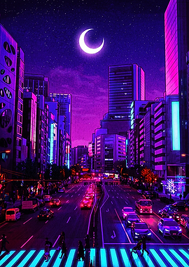 Neon Cityscape at Night