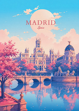Madrid Spain Travel Poster Art