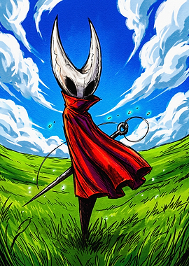 Hornet from Hollow Knight in Meadow