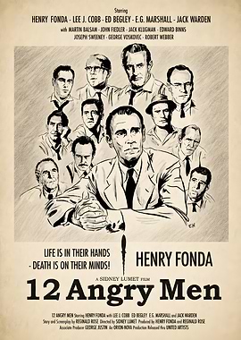 12 Angry Men Vintage Movie Poster