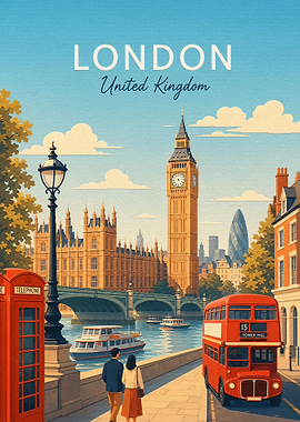 Vintage London Travel Poster