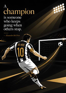 Alessandro Del Piero Inspirational Soccer Poster