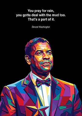 Denzel Washington Pop Art Quote Poster