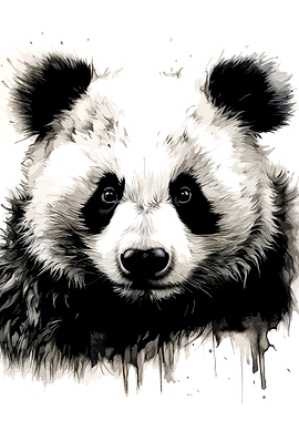 Watercolor Panda Portrait