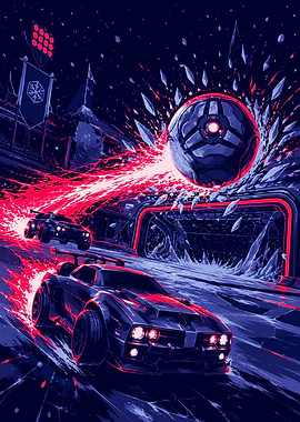 Rocket League Neon Ice Arena Action