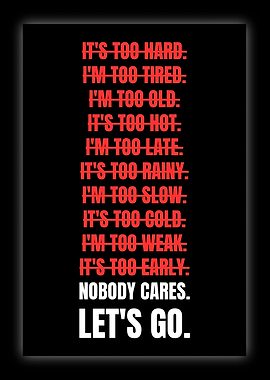 Inspirational No Excuses Motivational Poster