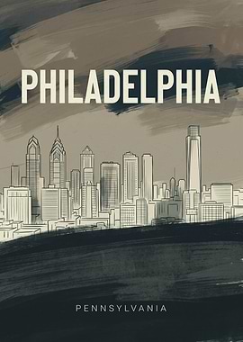 Philadelphia Skyline Artistic Poster