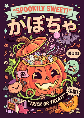 Spookily Sweet Halloween Pumpkin Illustration