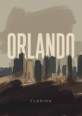 Orlando Florida Skyline Art Print