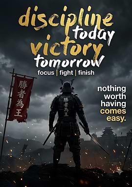 Samurai Warrior Motivational Poster