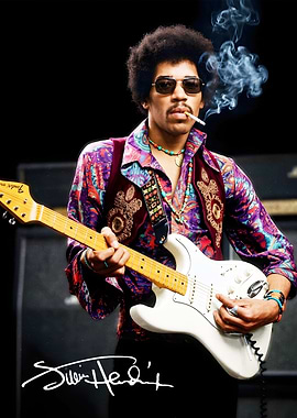 Jimi Hendrix Playing guitar