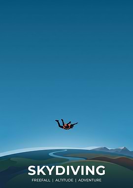 Minimalist Skydiving Adventure Poster