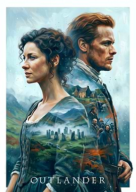 Outlander Double Exposure Art Poster