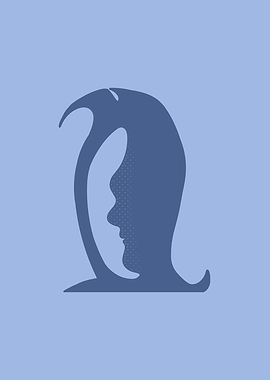 Penguin and Human Face Optical Illusion