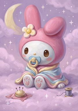 Baby My Melody in Pastel Clouds