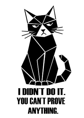 Geometric Grumpy Cat Quote Poster