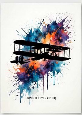 Wright Flyer Watercolor Art Print