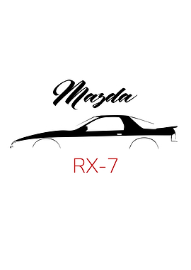 Minimalist Mazda RX-7 Silhouette Poster