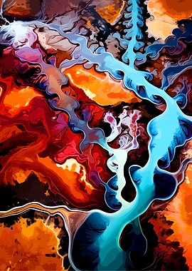 Abstract Fluid Flow in Vibrant Colors