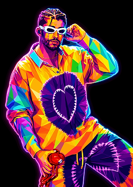 Bad Bunny Pop Art Portrait