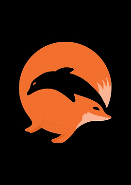 Fox and Dolphin Yin Yang Design
