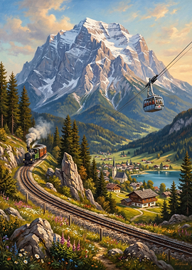 Painting Zugspitze Mountain