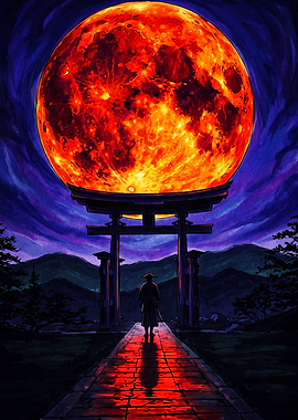 Samurai Under a Blood Moon