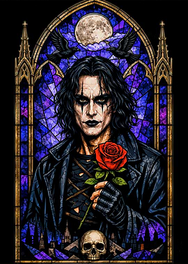 The Crow Stained Glass Portrait