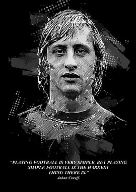 Johan Cruyff Football Quote Portrait