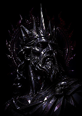 Dark Mosaic King with Skull