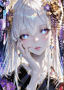 Ethereal Anime Girl with Glowing Eyes