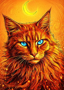 Mystical Orange Cat with Blue Eyes