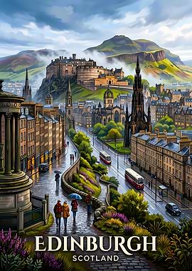 Edinburgh Scotland Travel Poster