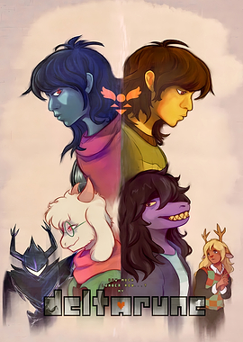 Deltarune Character Ensemble Poster