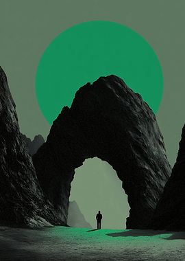 Green Sun Over Mountain Arch