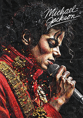 Michael Jackson Red Jacket Portrait
